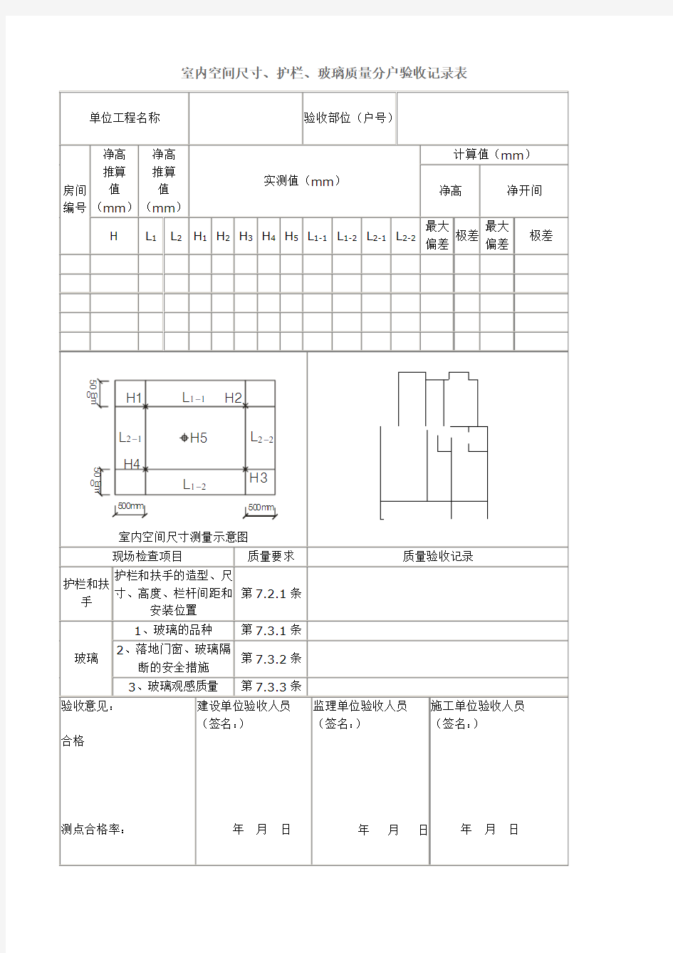 室内空间尺寸表