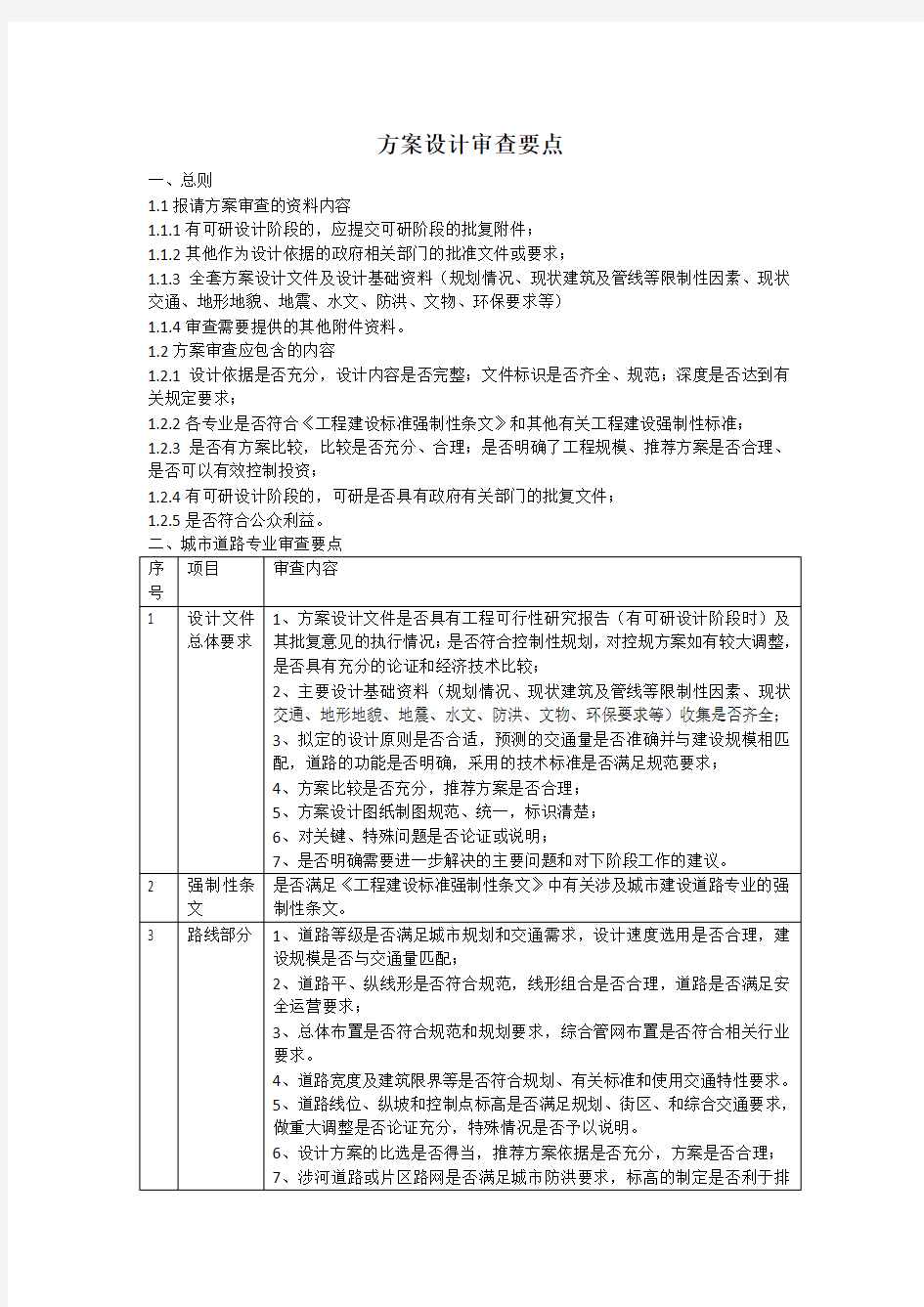 方案设计审查要点