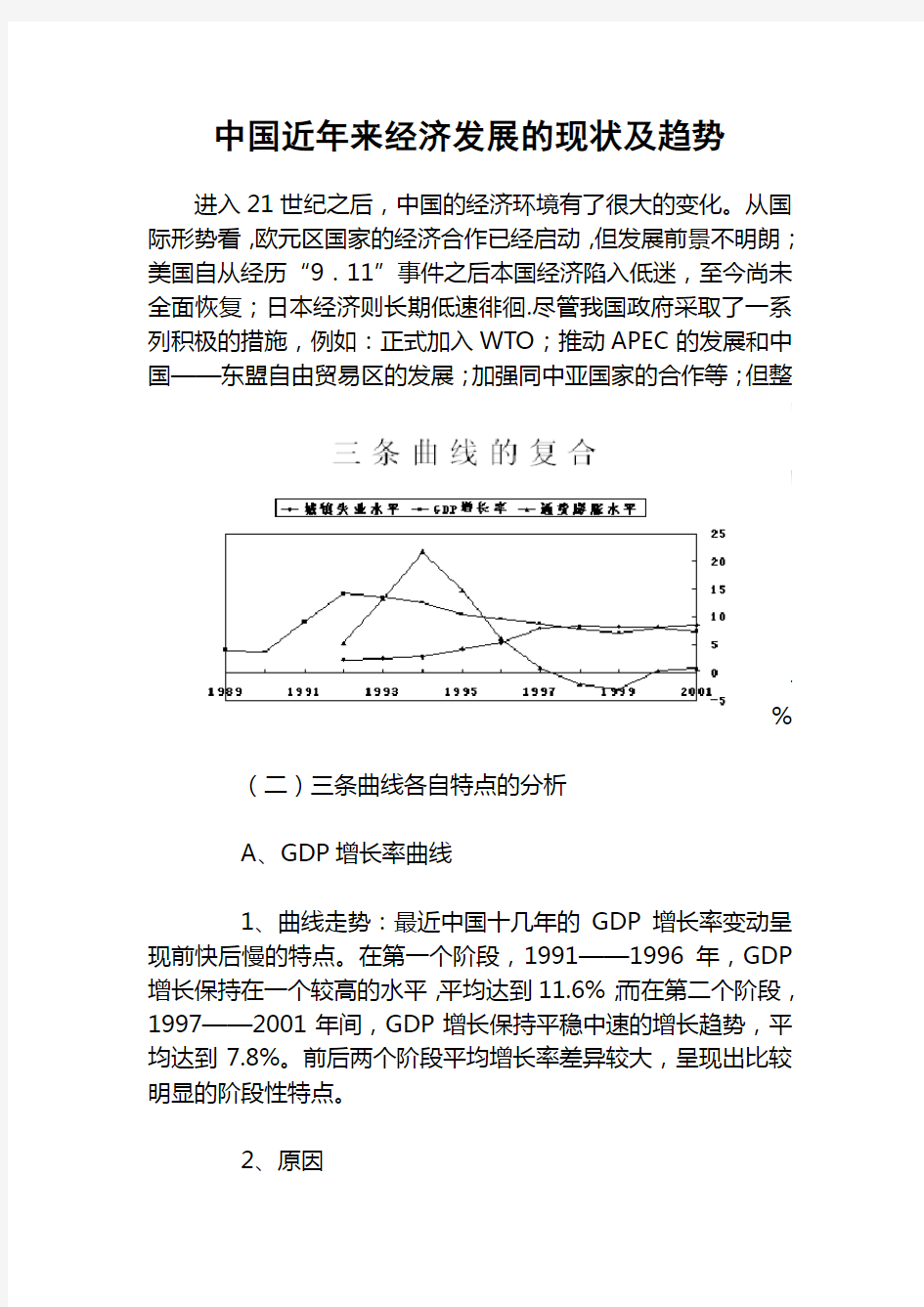 中国近年来经济发展的现状趋势