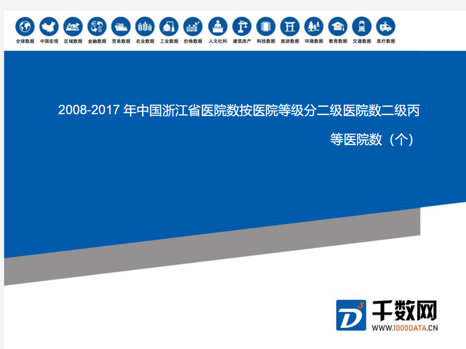 浙江省医院数按医院等级分二级医院数二级丙等医院数(个)(2008-2017年)