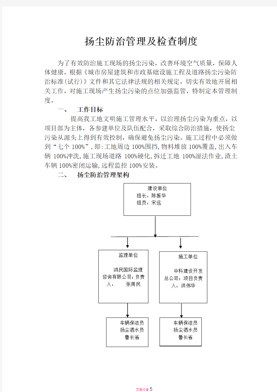 扬尘防治管理制度