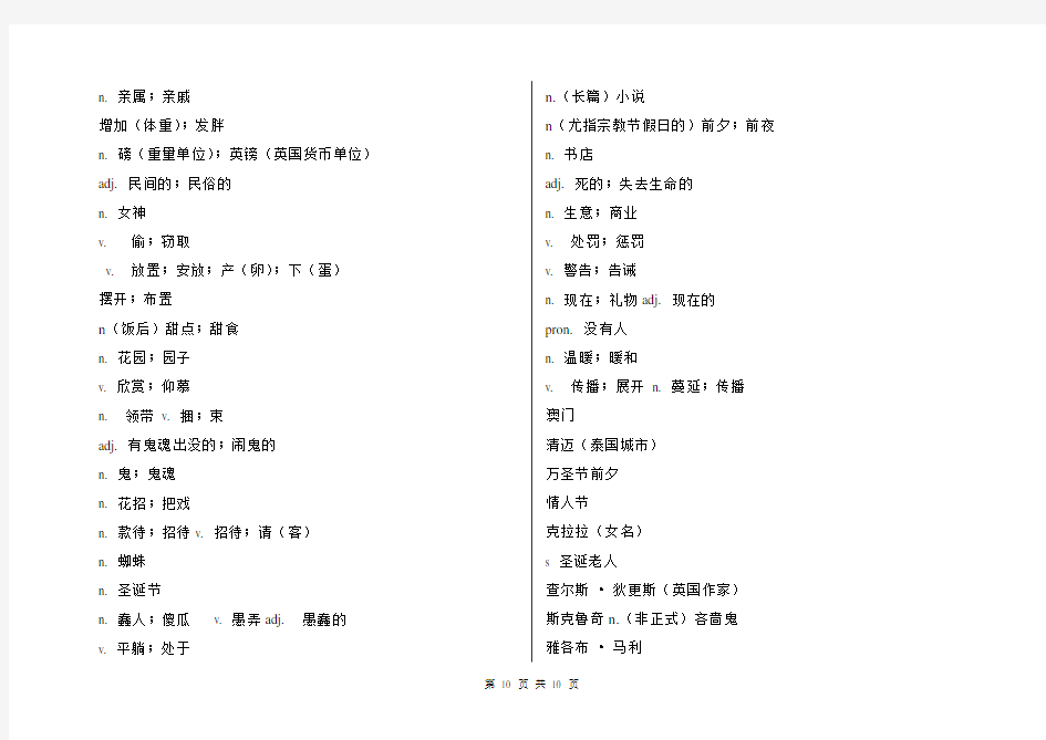 2015人教版九年级英语单词表(中文)分析