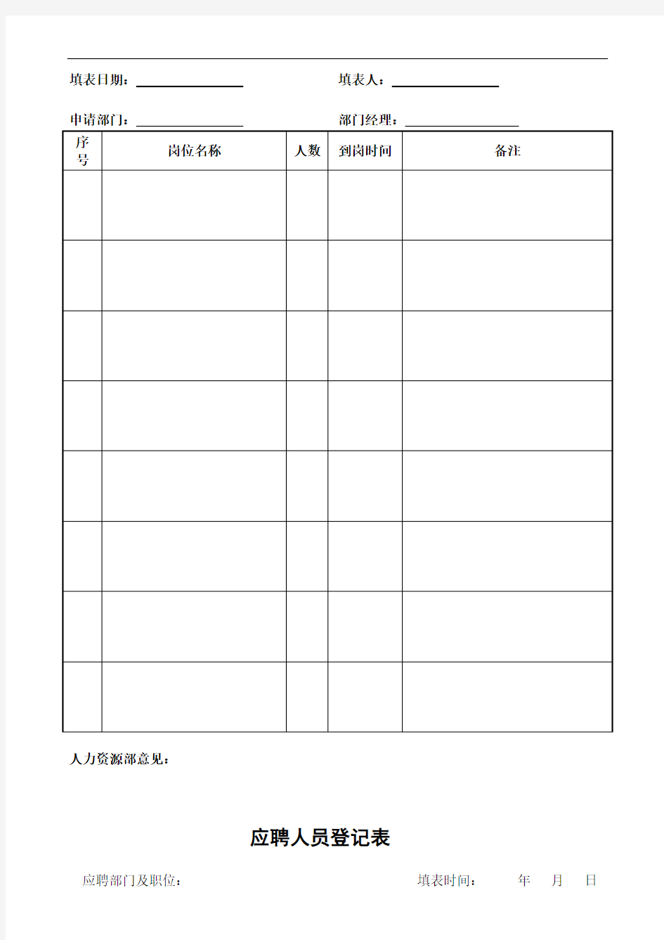 人事表格大全(27页完整版)