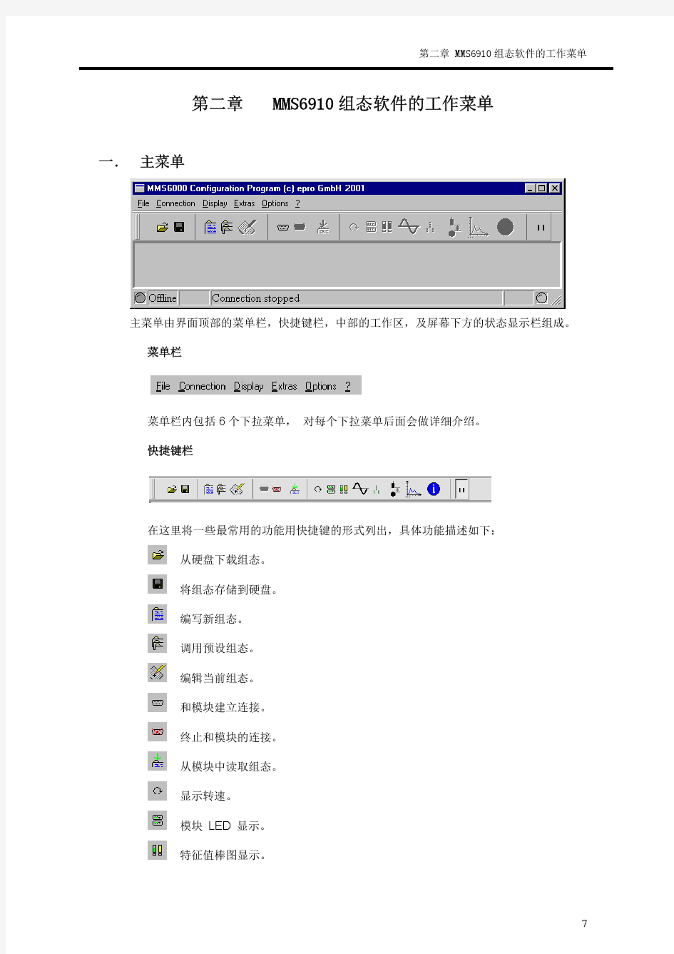 3第二章 MMS6910组态软件的工作菜单