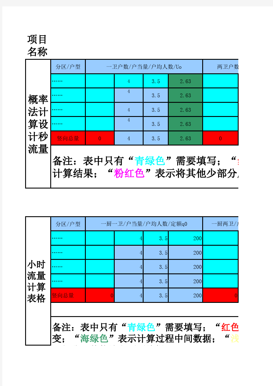 流量扬程计算表(原表)