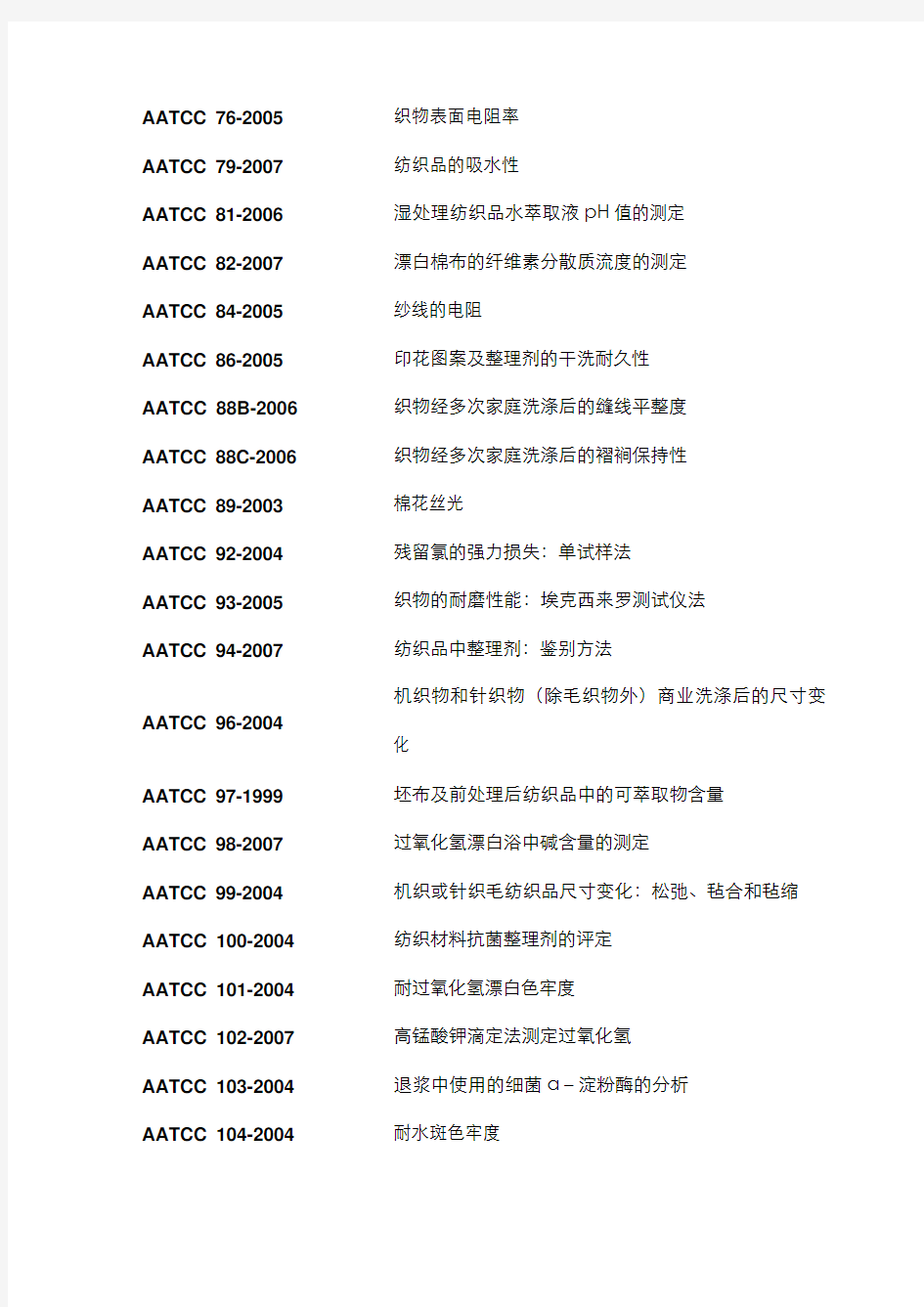 2008版中文AATCC技术手册