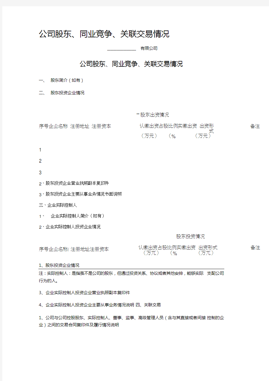 公司股东、同业竞争、关联交易情况