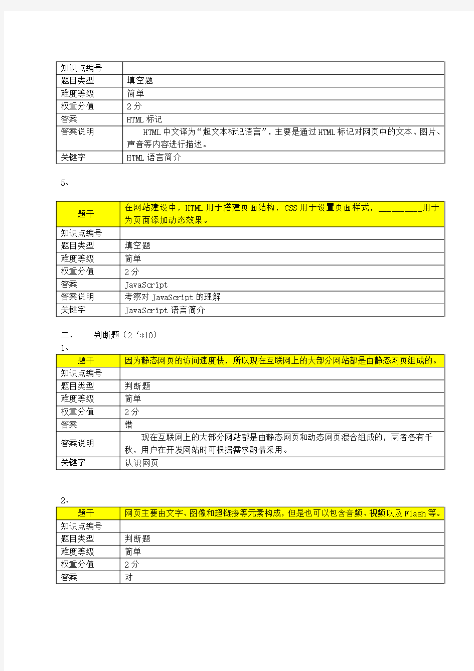 项目1 网页制作基础知识答案【网页设计与制作项目教程】