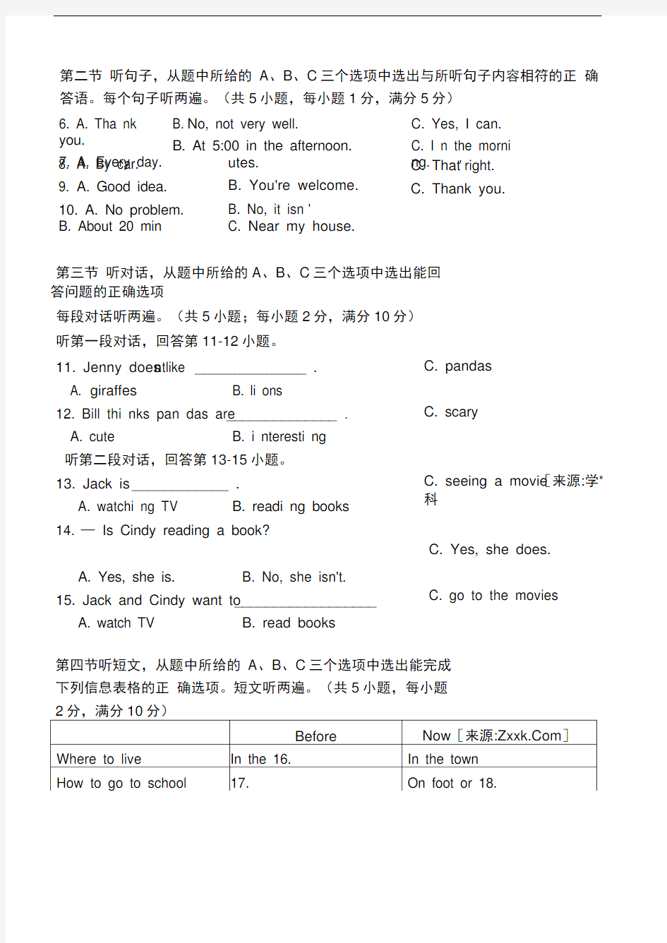 云南省祥云县七年级下学期期末学业成绩评定测试英语试题