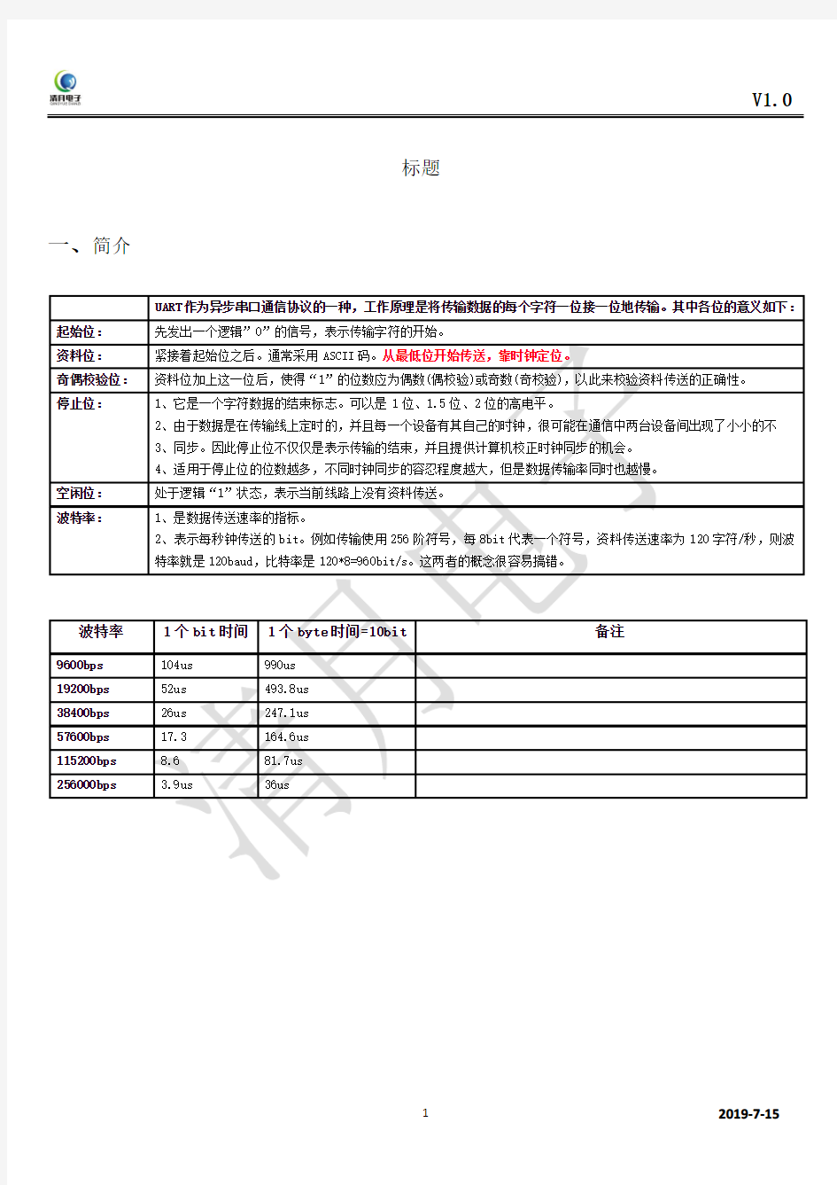 串口uart时间开销以及波特率的深入理解和测试