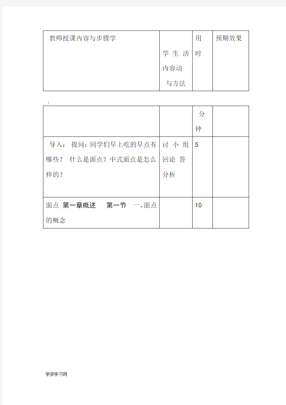 中式面点制作教案汇总