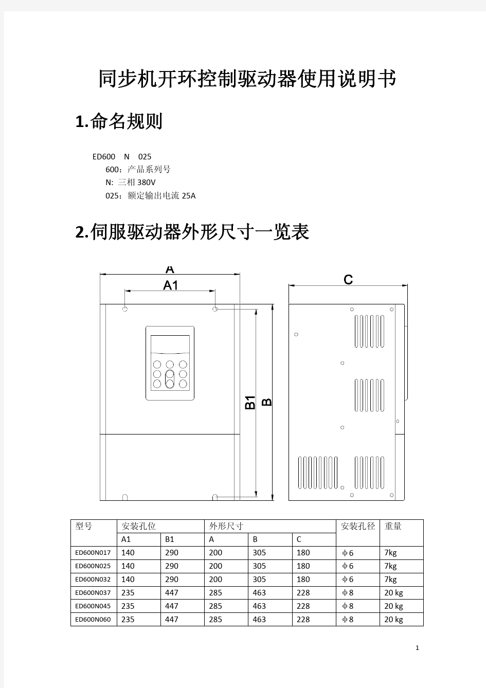 同步机开环控制驱动器使用说明书