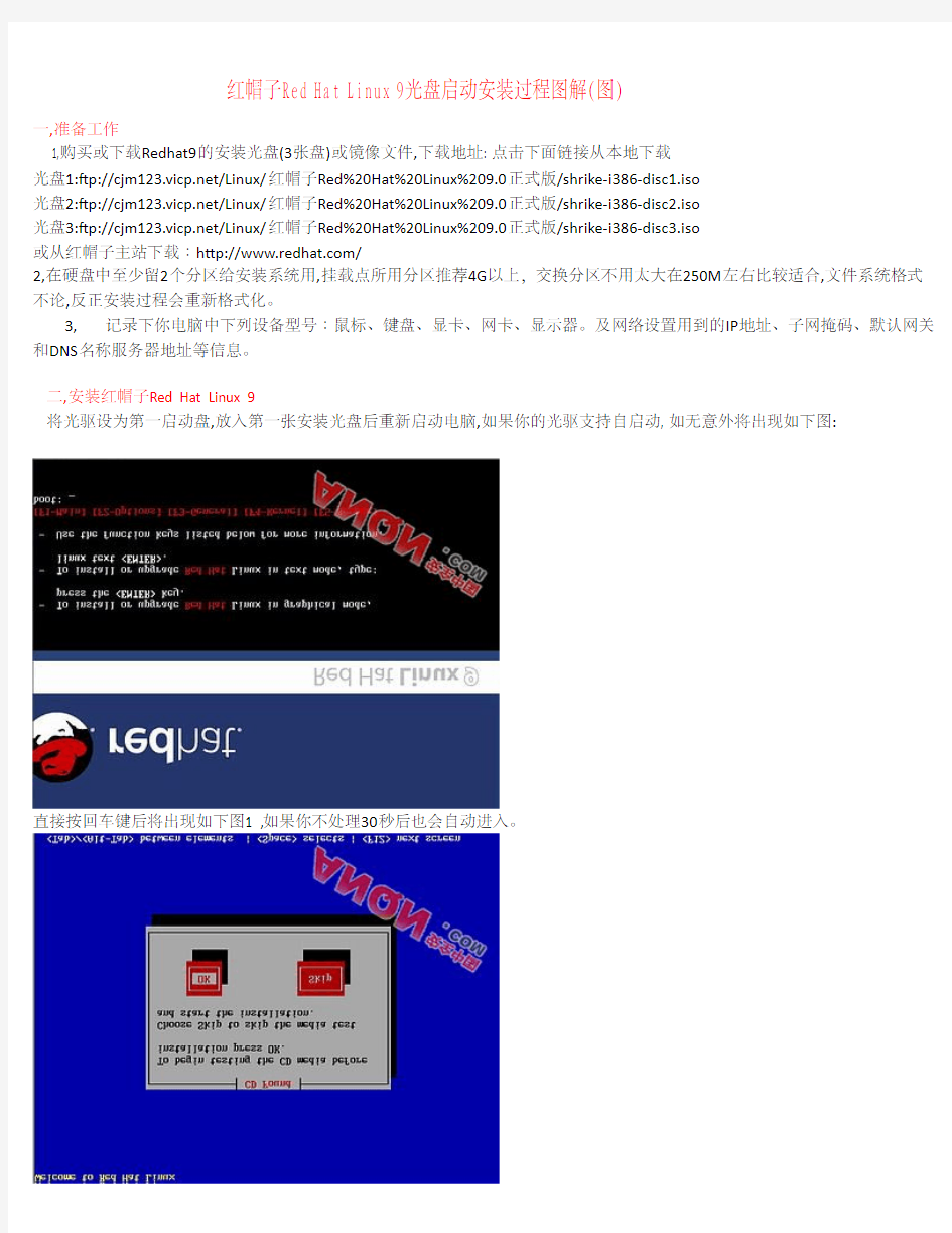 红帽子Red Hat Linux 9光盘启动安装过程图解(图)