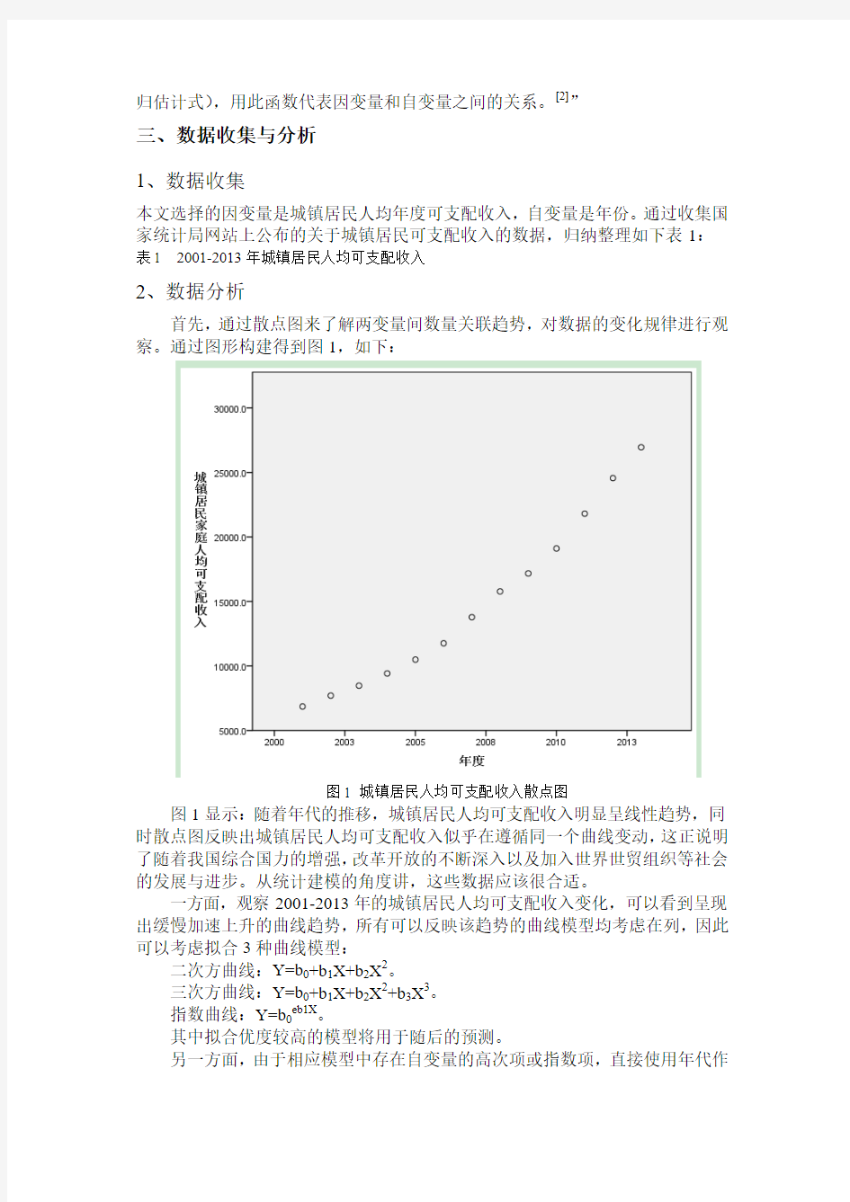 基于回归分析的中国城镇居民人均可支配收入的预测研究