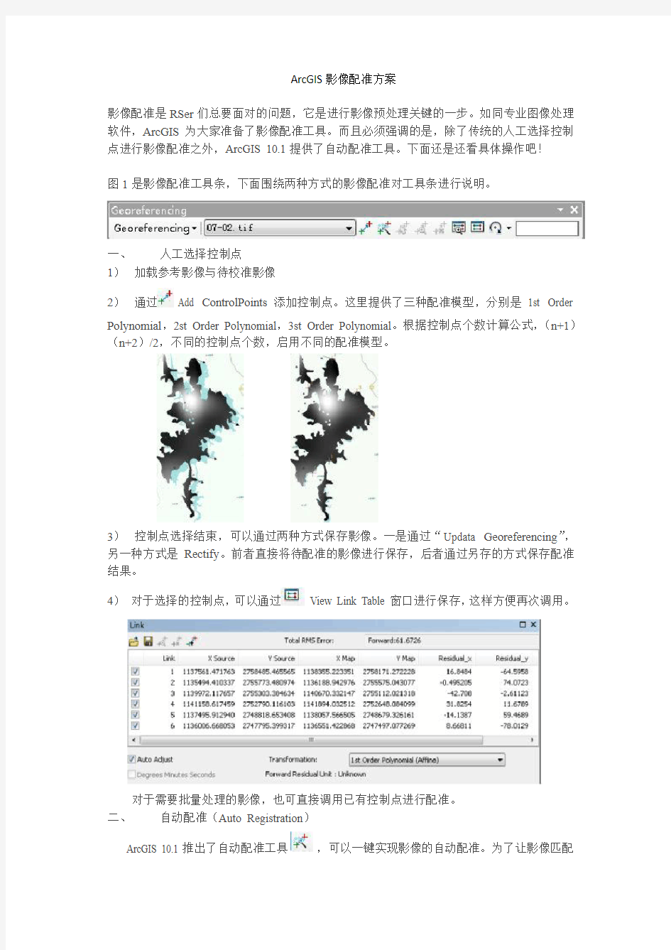 ArcGIS影像配准方案