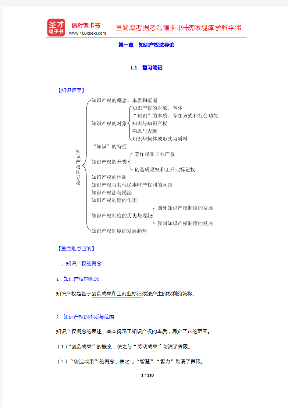 刘春田《知识产权法》笔记和课后习题详解(1-10章)【圣才出品】