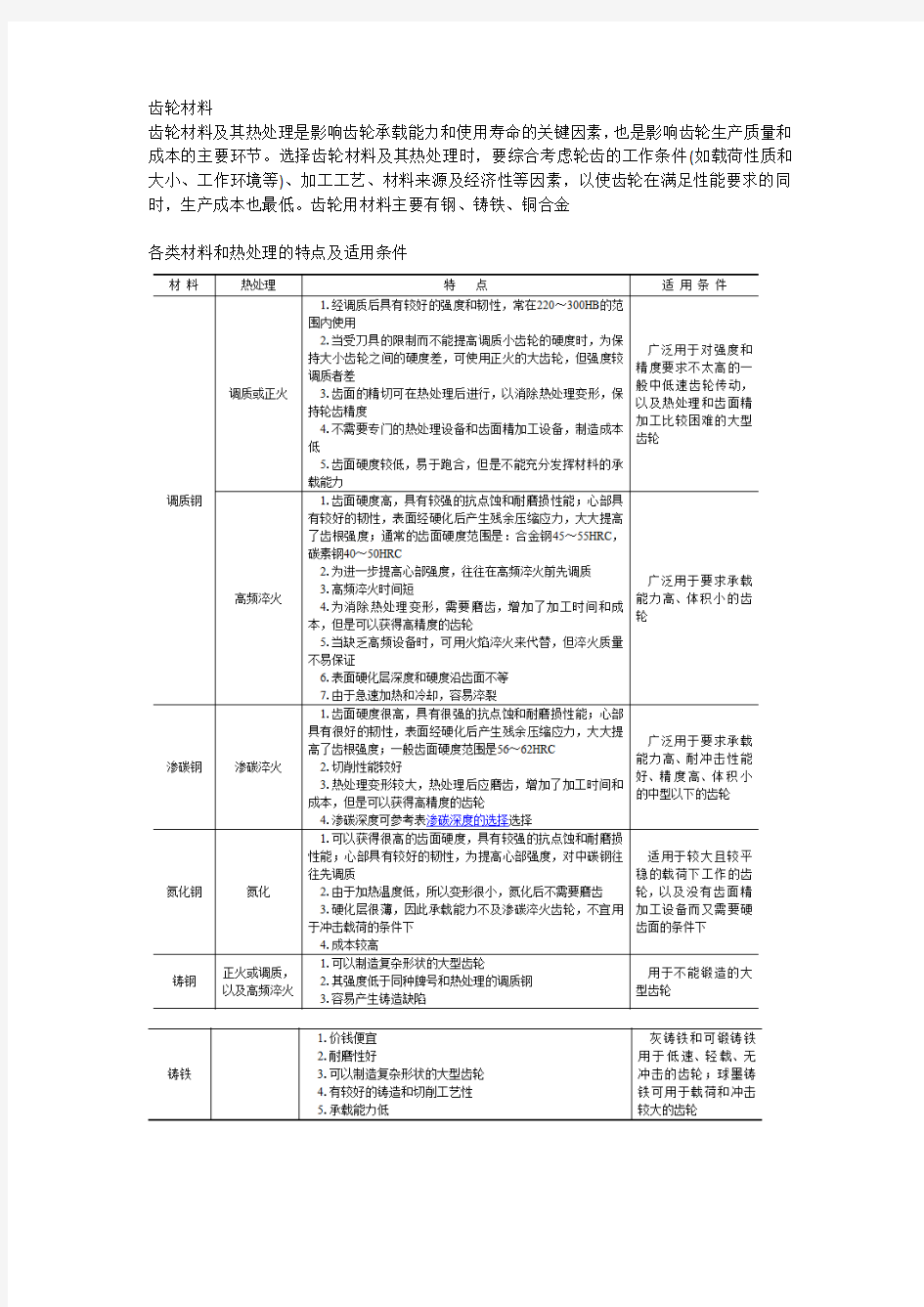 齿轮材料设计