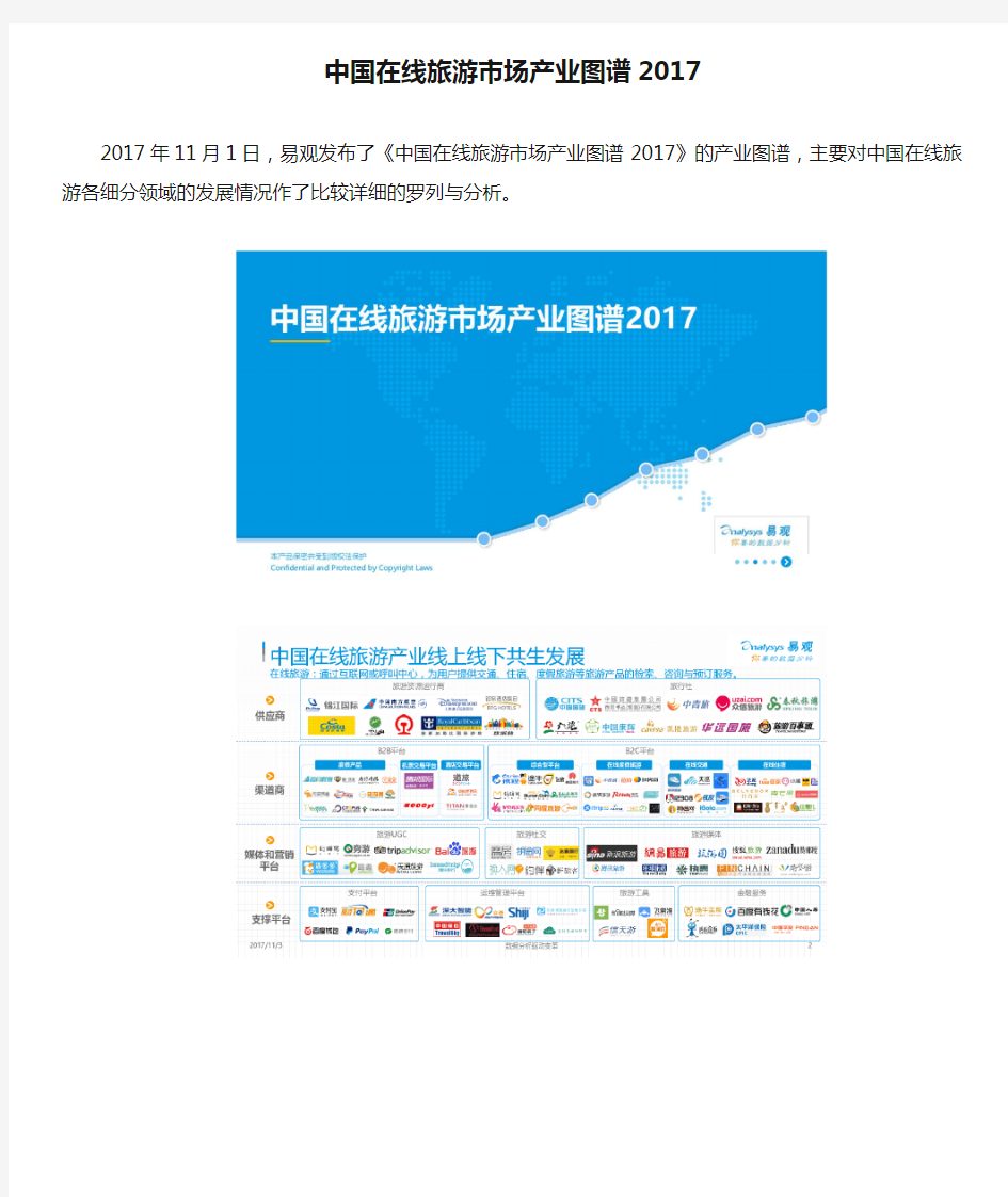 中国在线旅游市场产业图谱2017
