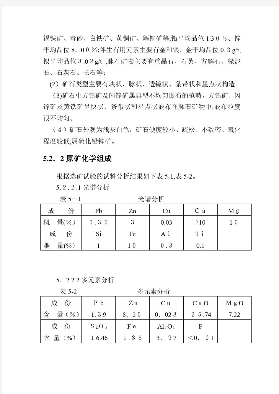 铅锌矿选矿及尾矿可研