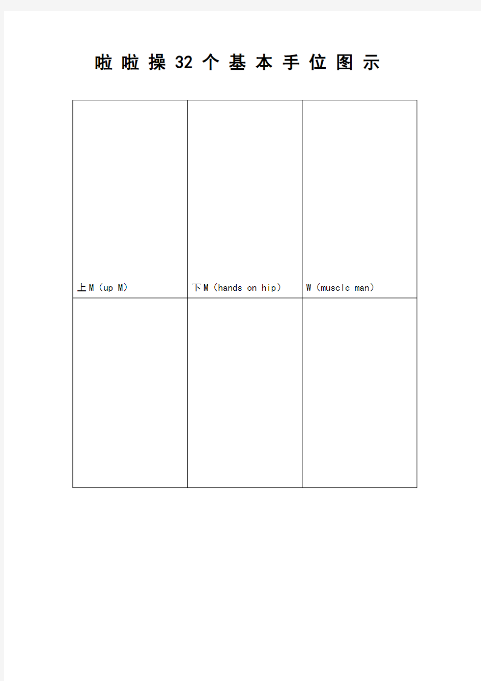 啦啦操32个基本手位图示
