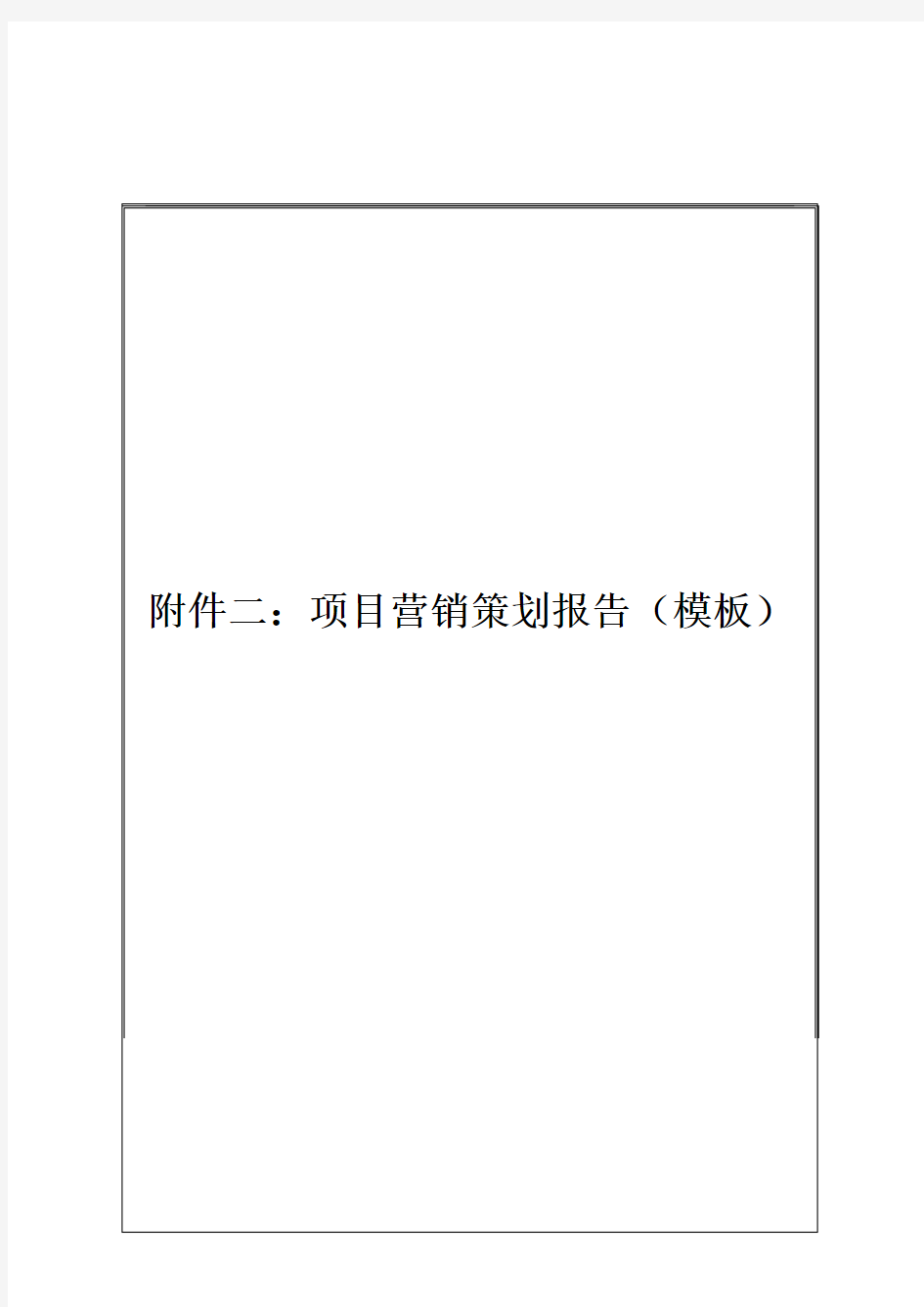 《项目营销策划报告模板》