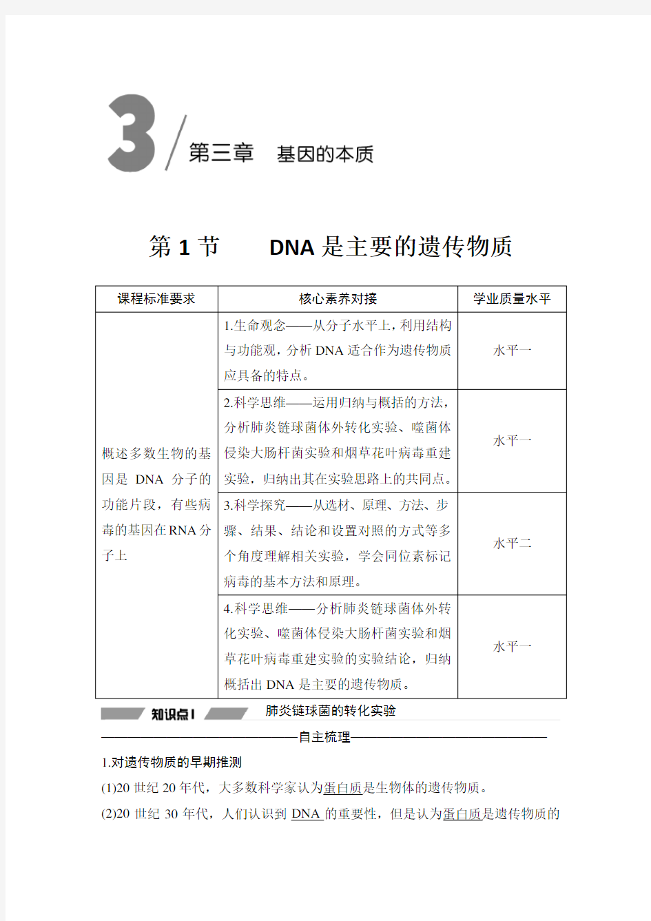 第1节 DNA是主要的遗传物质