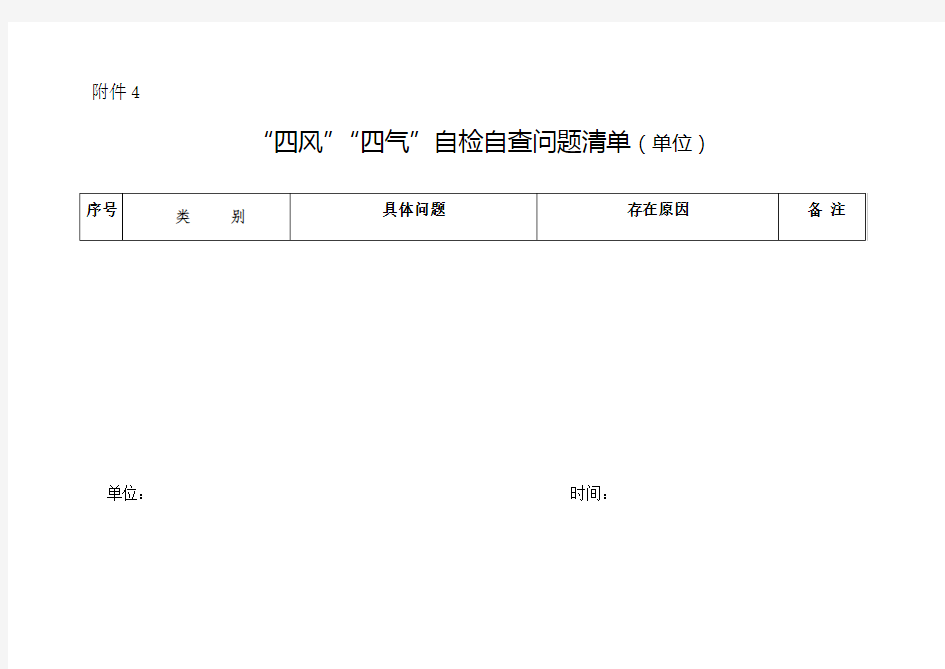 四风四气清单整改报告