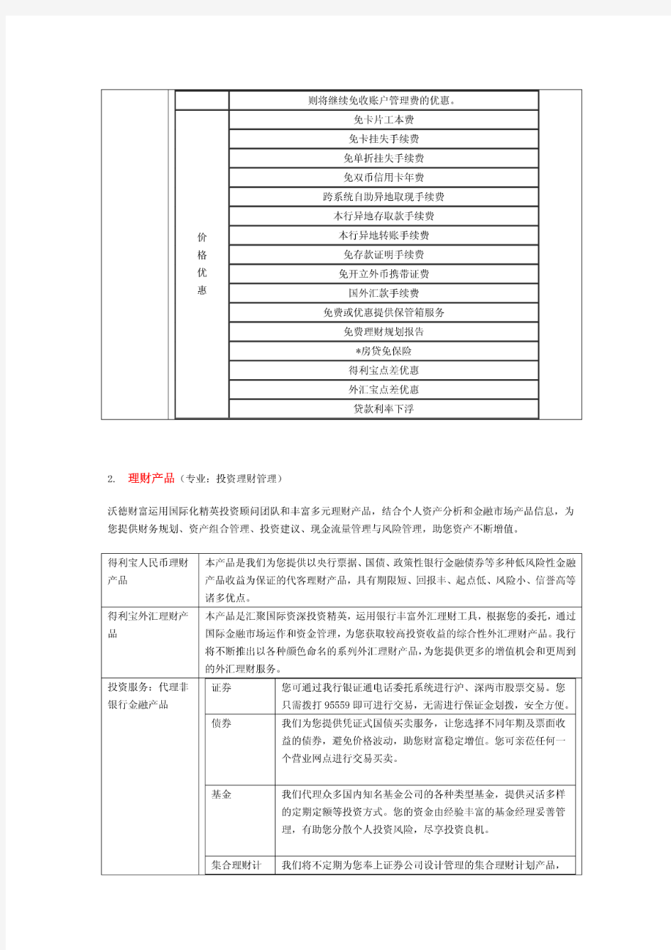 交通银行贵宾服务介绍