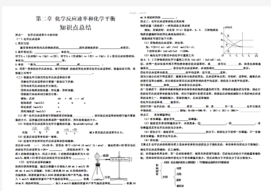 第二章化学反应速率和化学平衡知识点总结