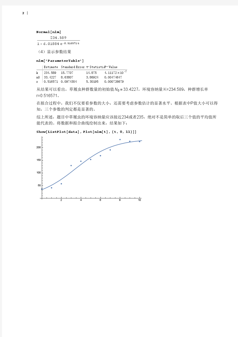 种群增长模型的参数估计