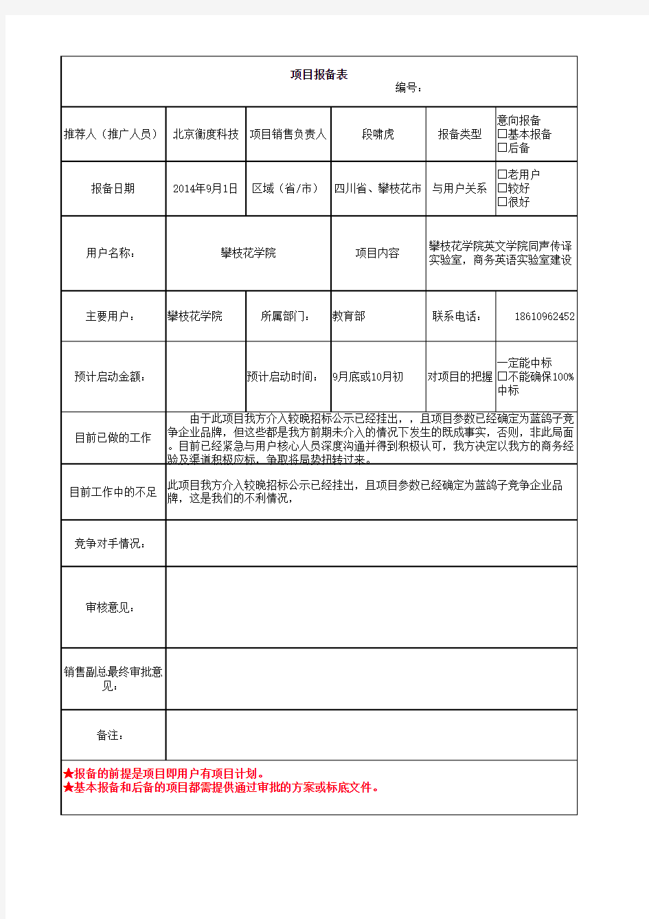 项目报备表样表.xls1 (1)