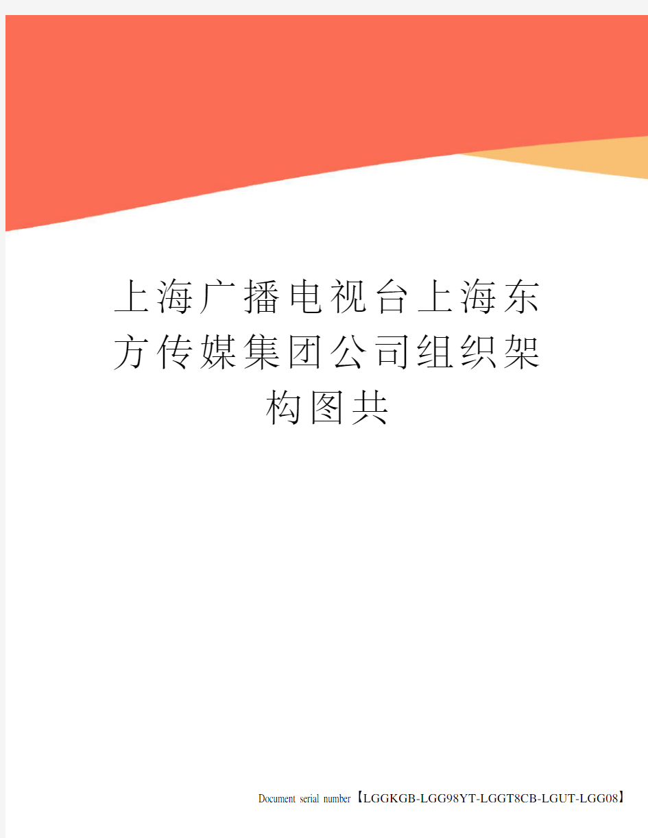 上海广播电视台上海东方传媒集团公司组织架构图共