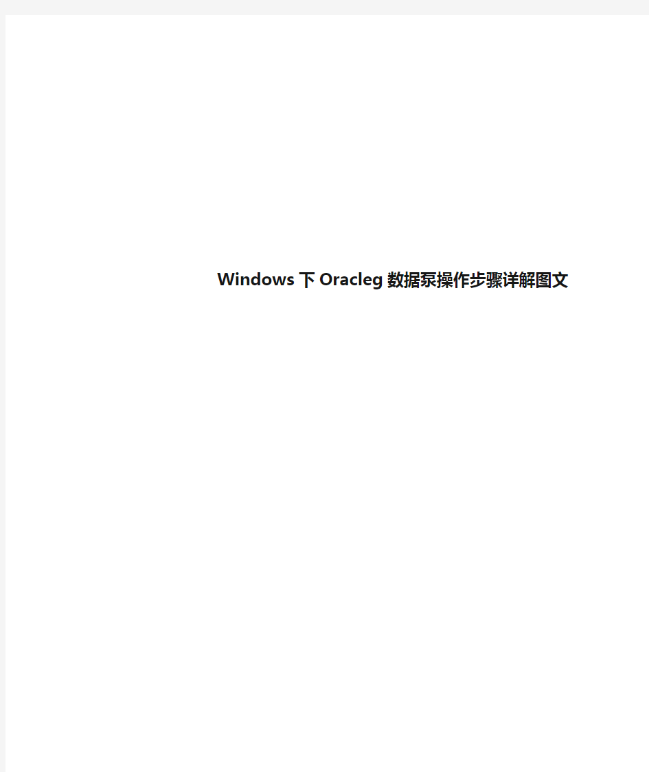 Windows下Oracleg数据泵操作步骤详解图文