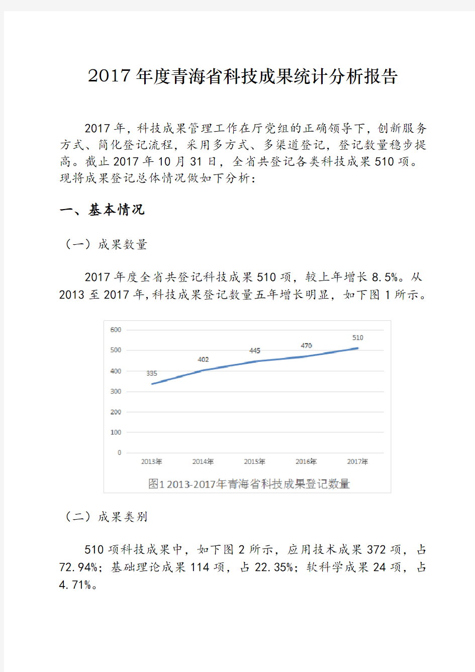 2017年度青海科技成果统计分析报告