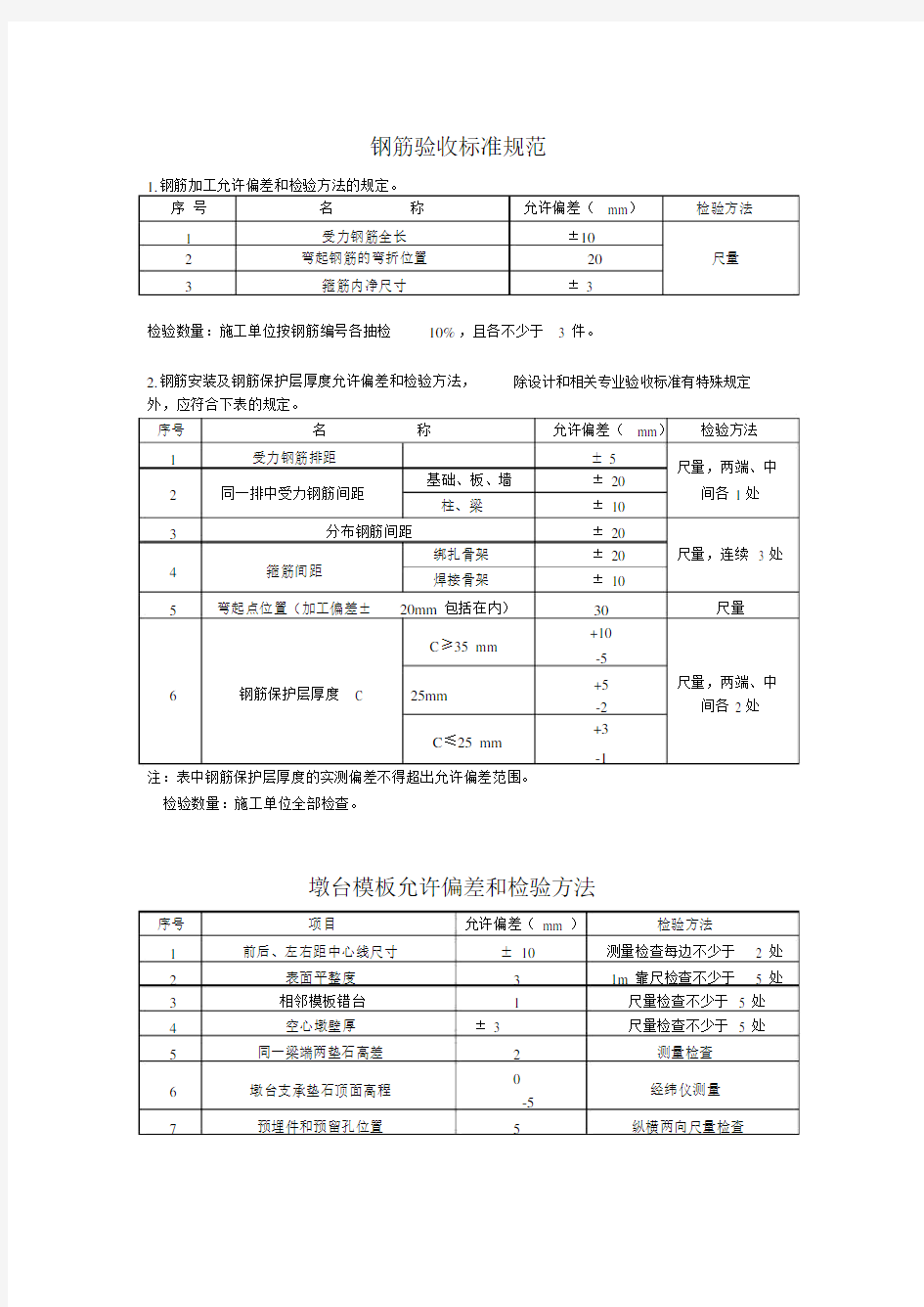 钢筋验收标准规范