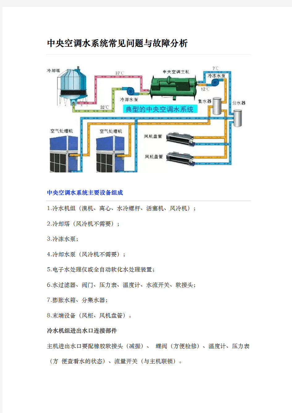 中央空调常见问题与故障分析诊断