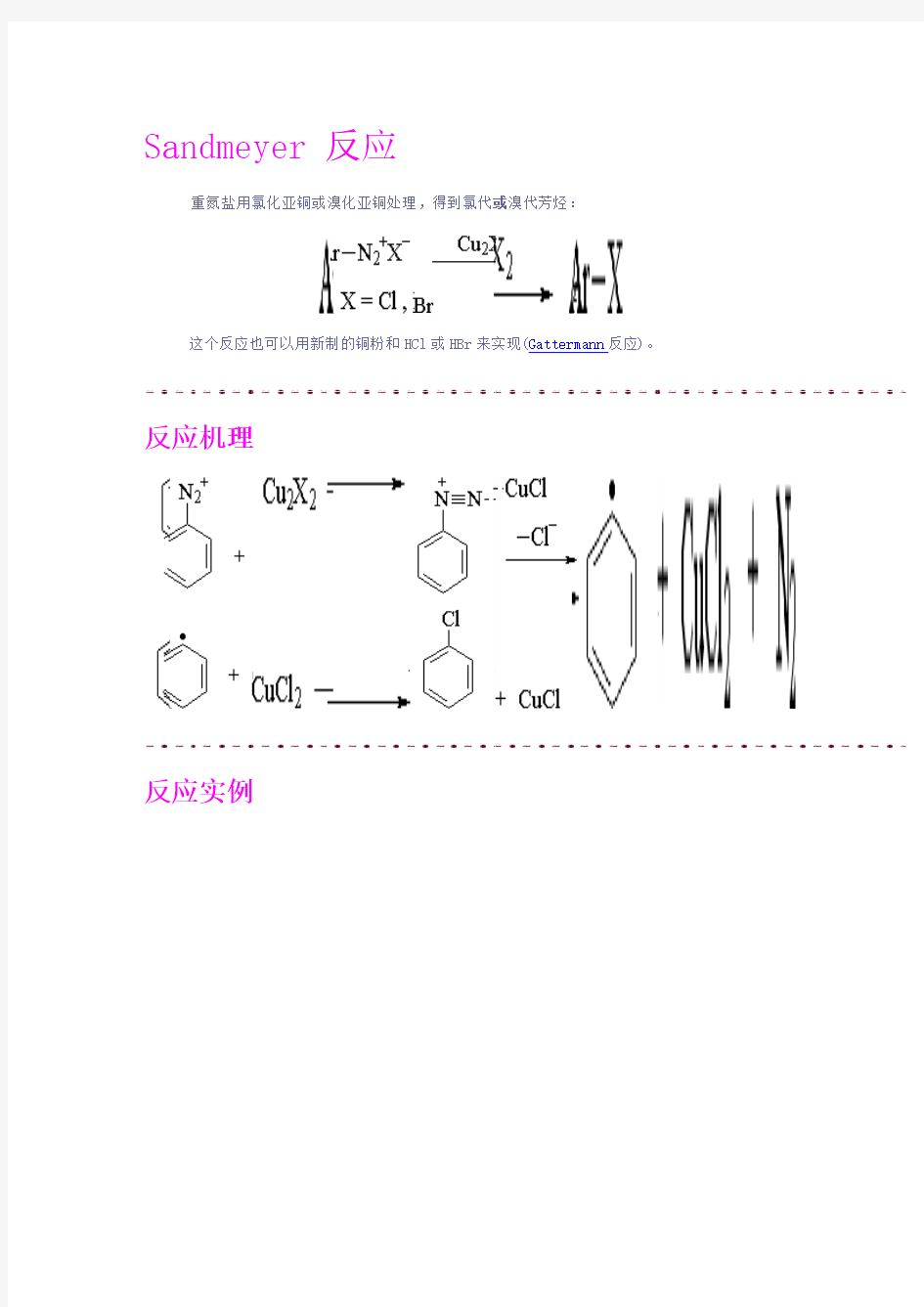 Sandmeyer 反应的反应机理与举例