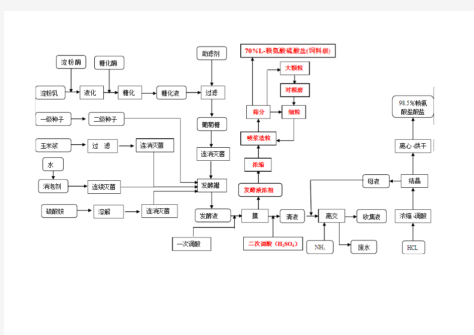 赖氨酸工艺流程简图