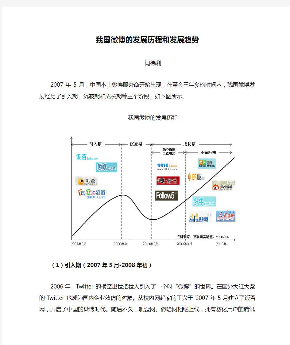 我国微博的发展历程和发展趋势