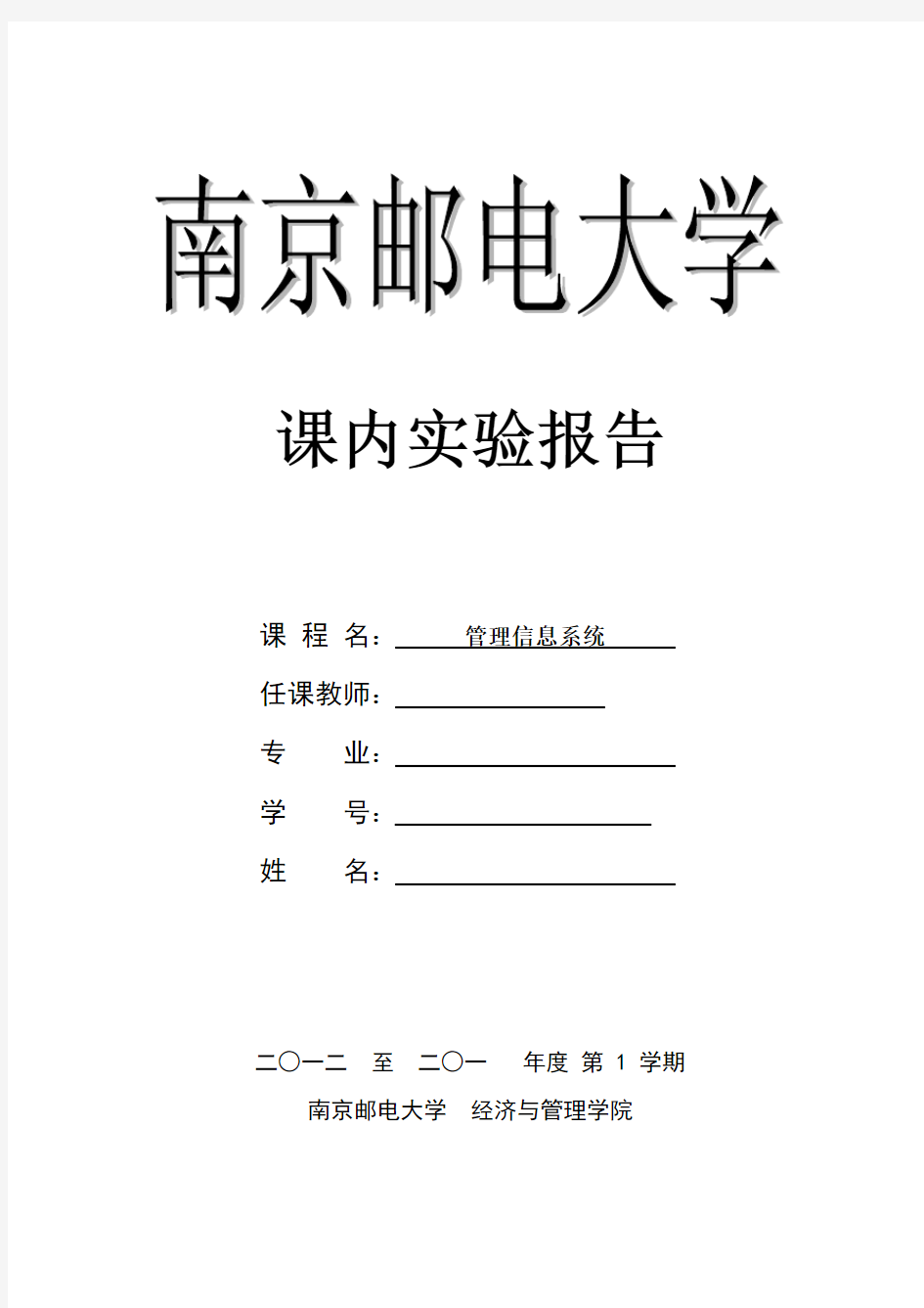 管理信息系统MIS实验报告