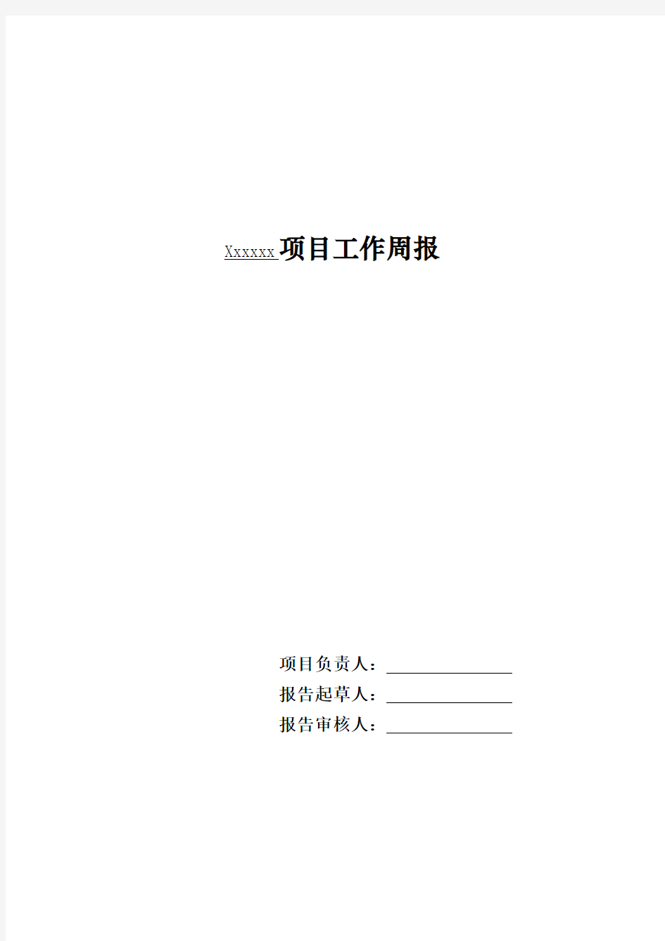 项目周计划及周报模板