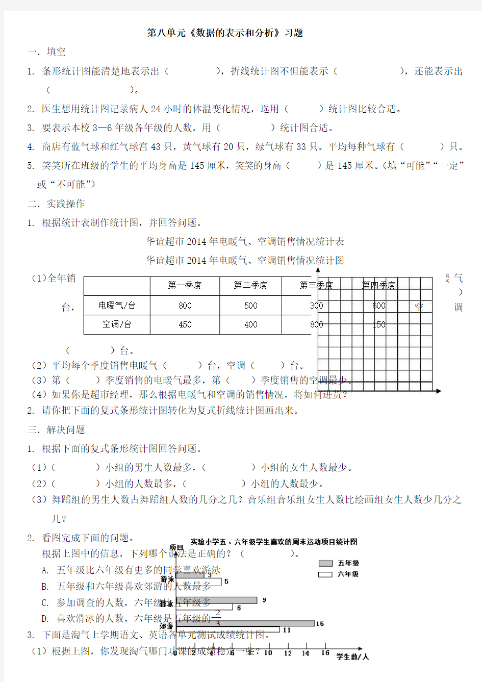 《数据的表示和分析》习题