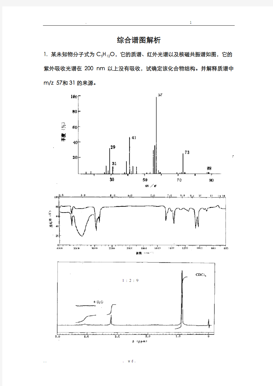 有机波谱综合谱图解析