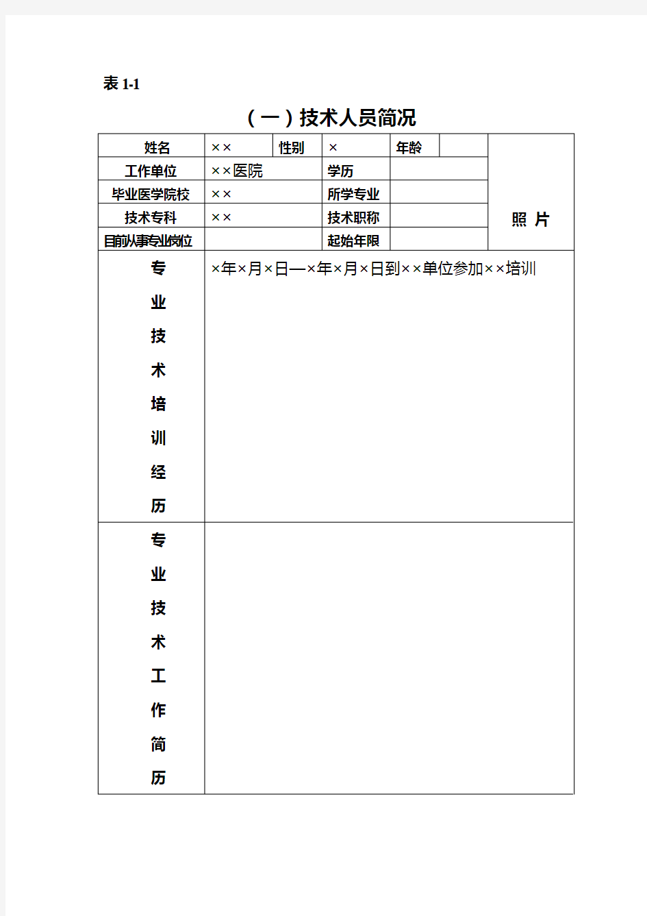 母婴保健技术服务人员考核申请表教程文件