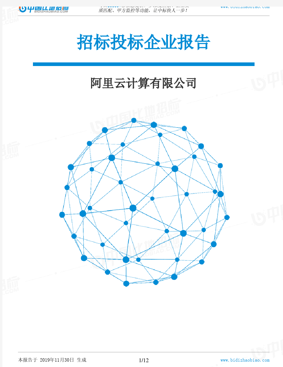 阿里云计算有限公司-招投标数据分析报告