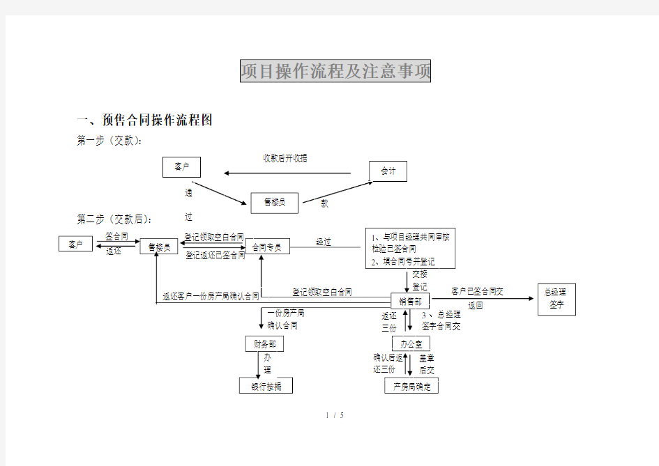 项目操作流程及注意事项