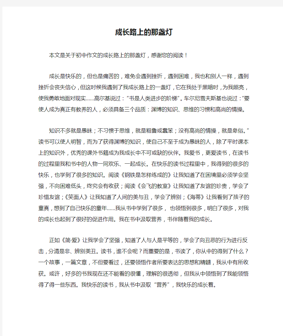 成长路上的那盏灯_初中作文