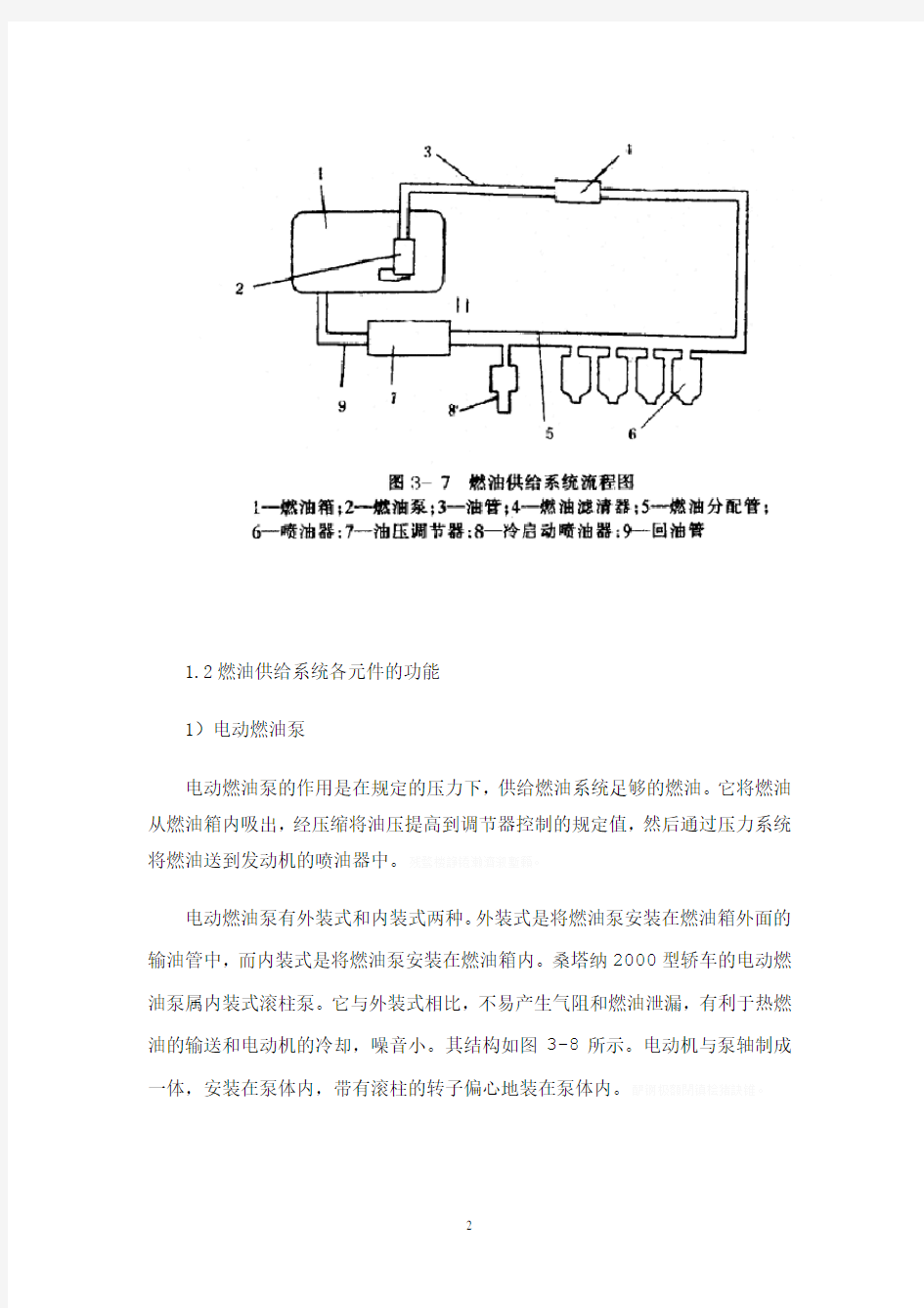 燃油供给完整系统的常见故障与检修