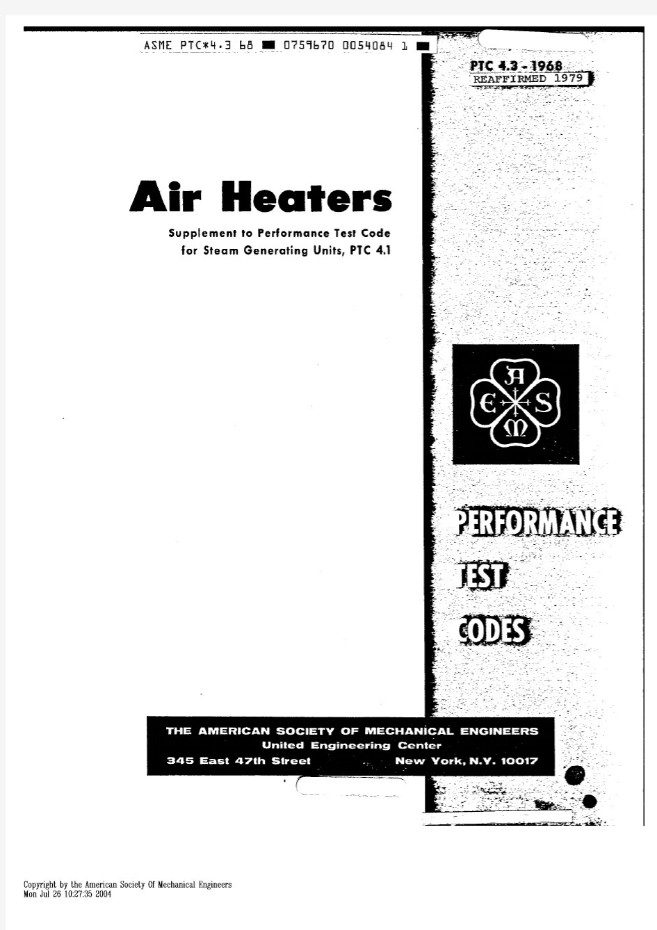 ASME PTC 4.3-1968