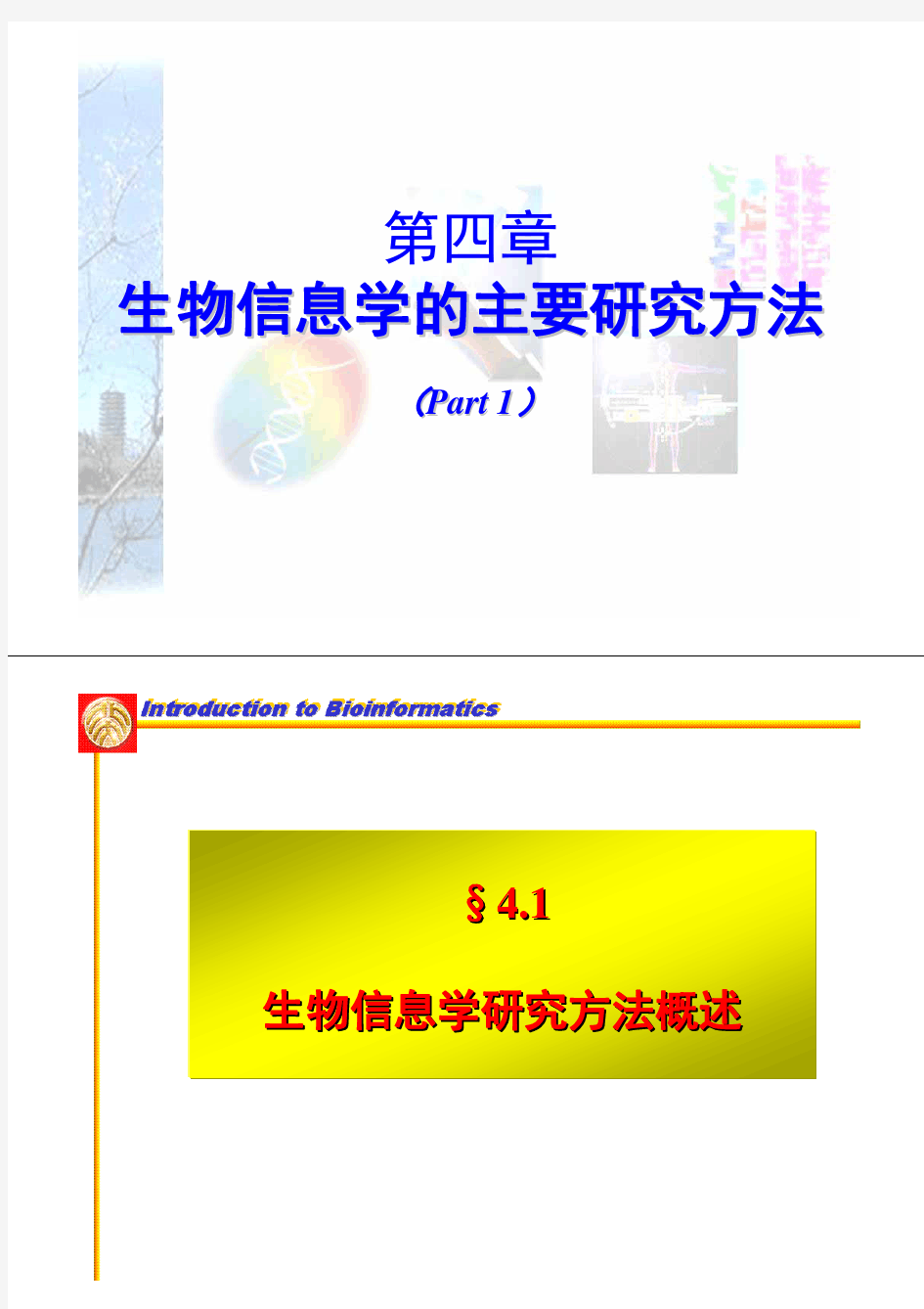 第四章 生物信息学的主要研究方法